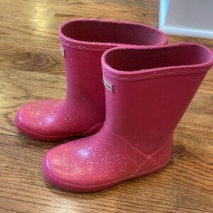 Pink Sparkles Hunter Boots for Toddler Size 11.